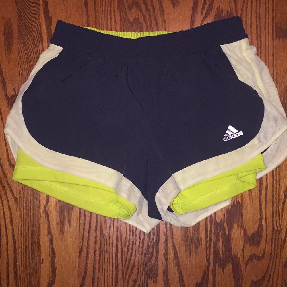 Neon green compression insert shorts- Adidas